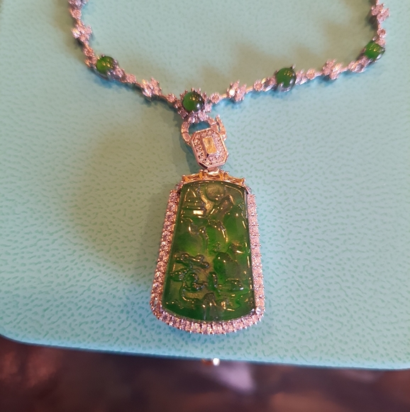 Untreated Guatemala Jadeite Jade Pendant Necklace - Picture 3 of 12